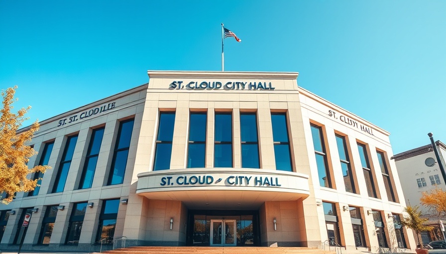 Saint Cloud City Hall investigation, modern facade, daylight