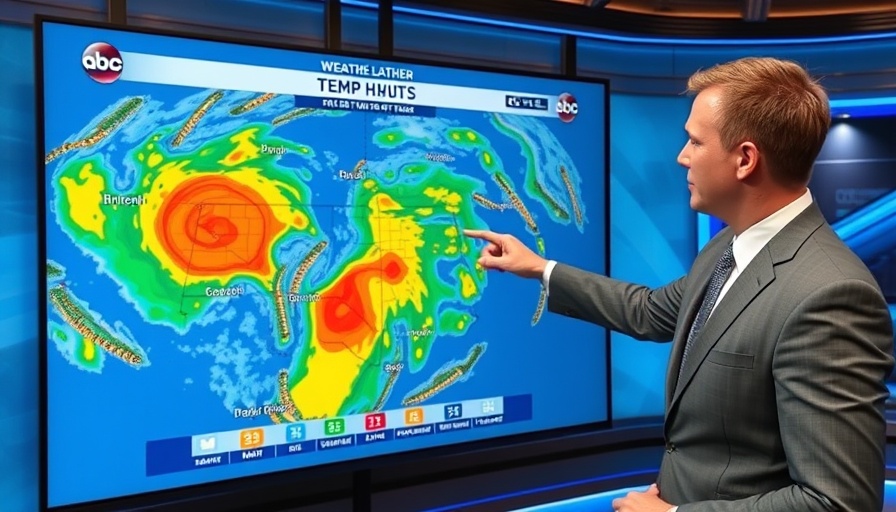 Widespread showers and storms forecast this weekend on digital map.