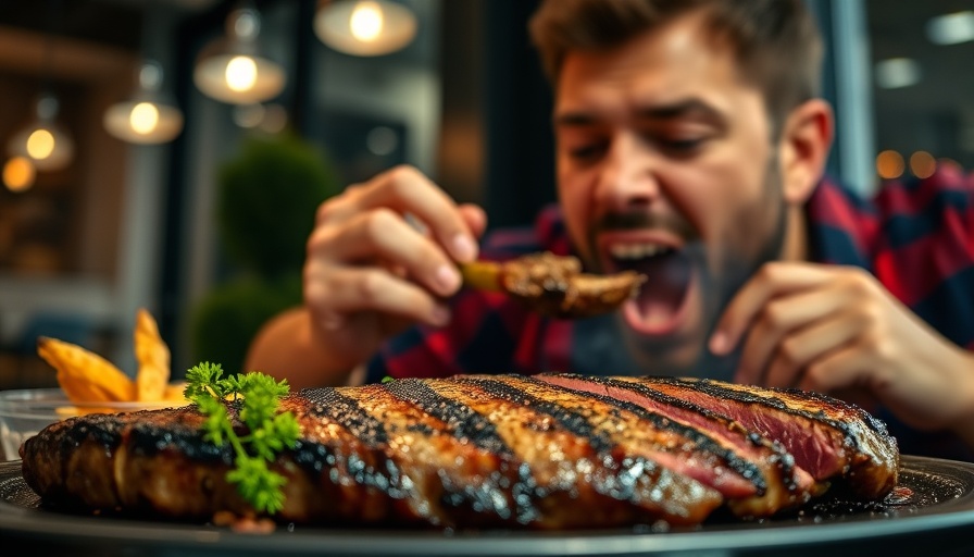 Person enjoying food at the Food & Wine Classic in Aspen with grilled steak.