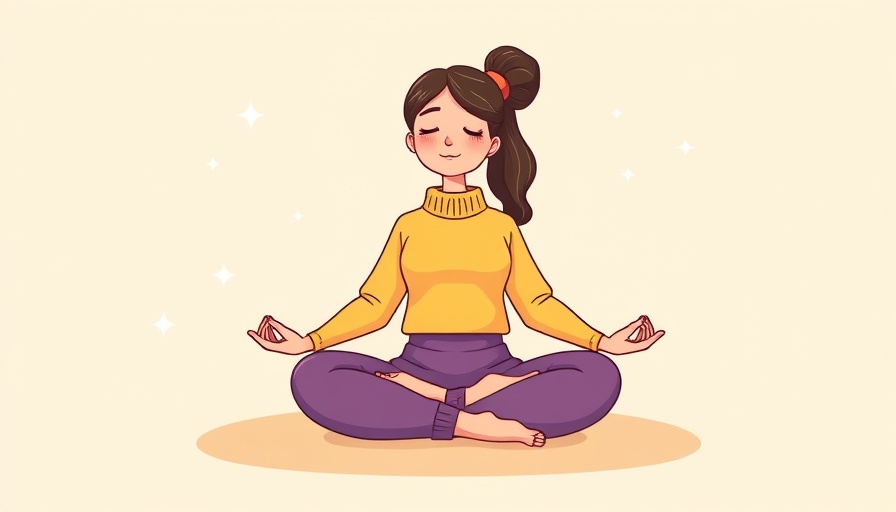 Illustrated meditating woman for guided meditation for self-love.