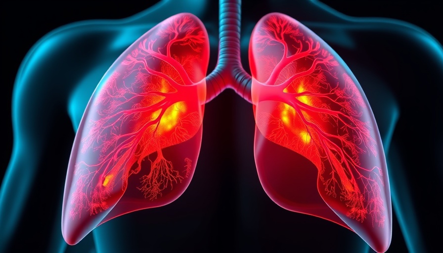3D medical illustration of inflamed lungs for walking pneumonia treatment.
