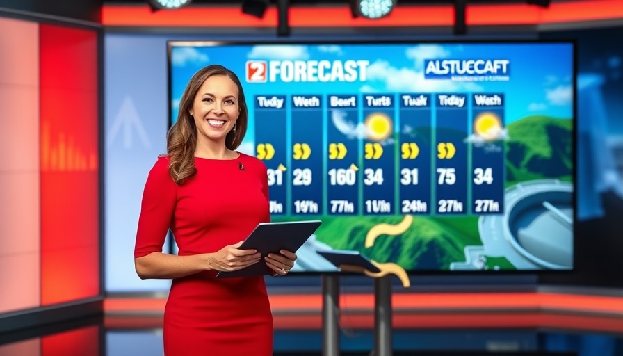 Meteorologist in red dress provides South Florida Fourth of July weather updates.