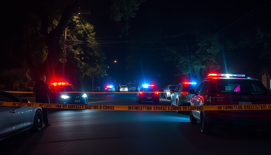 Orange County Shooting Investigation at night with police activity