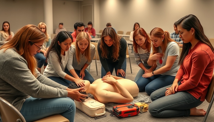 Volusia County disaster preparedness training session with volunteers practicing CPR.