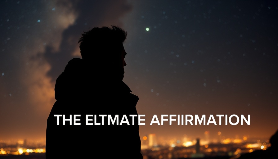 Mysterious silhouette at night with ultimate affirmation text.