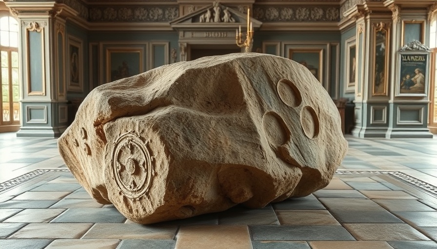 Weathered Stone of Destiny, historical display setting.
