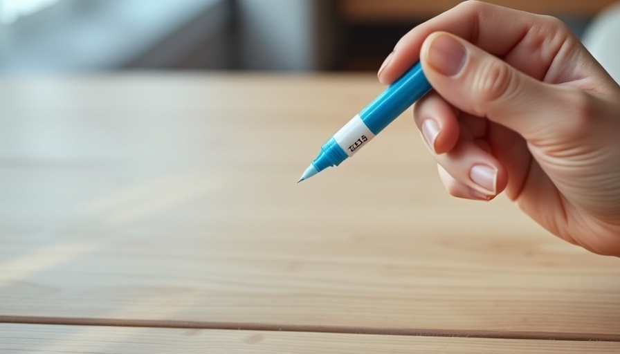 Close-up of weight loss medication pen on table.