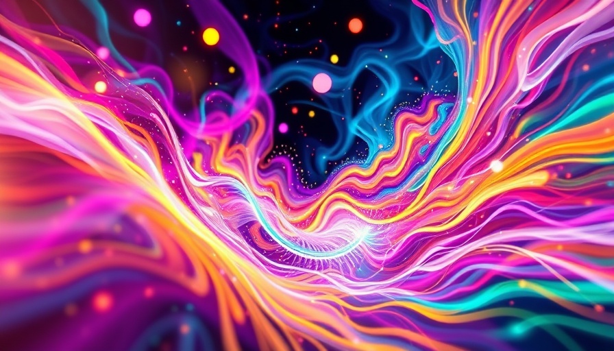 Vibrant digital art with swirling colors, depicting manifestation energy.