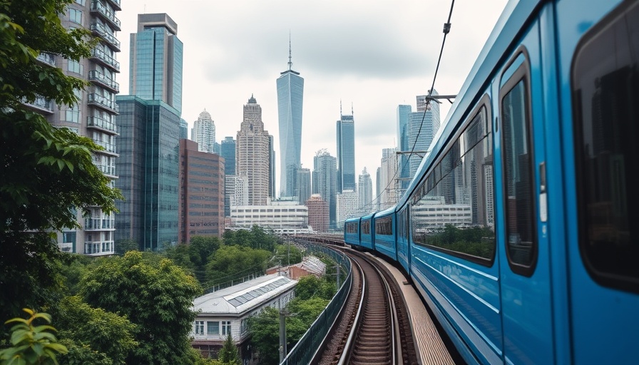 Miami-Dade urban train and skyline under cloudy skies, budget concerns