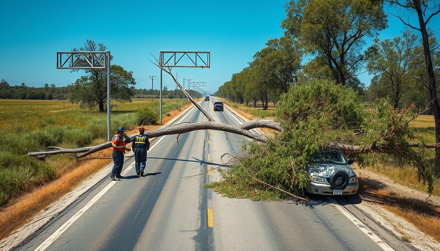 Orlando News coverage: car accident with fallen tree on rural road.