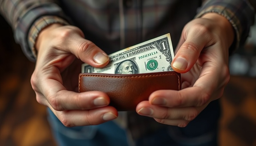 Close-up of a wallet containing a dollar bill, related to Central Florida flea markets.
