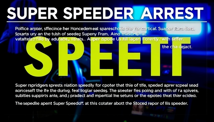 News graphic of Florida super speeders law arrest on I-4.