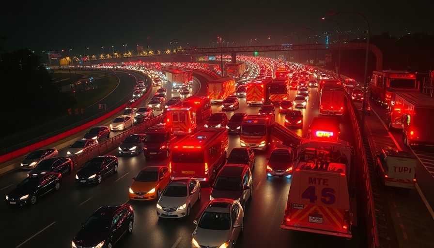 Breaking news on Dolphin Expressway crash showing traffic jam.