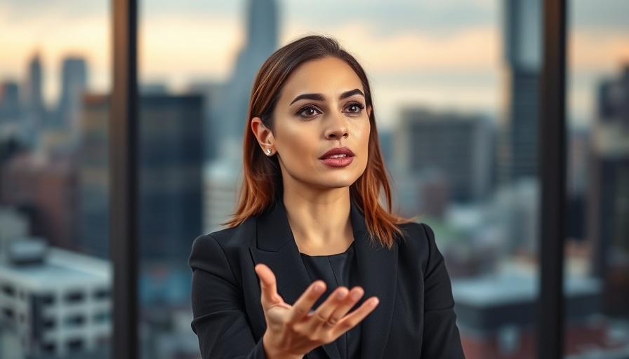 Professional woman discusses Trump-Powell squabble impact on investors in studio.
