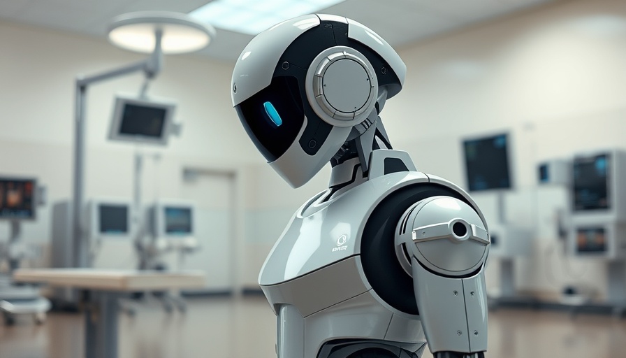 Hospital robot aiding nurses in medical environment.