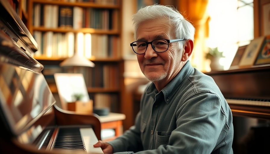 Elderly man sitting at a piano, reflecting a relaxed expression, highlighting Tom Lehrer song satirist.