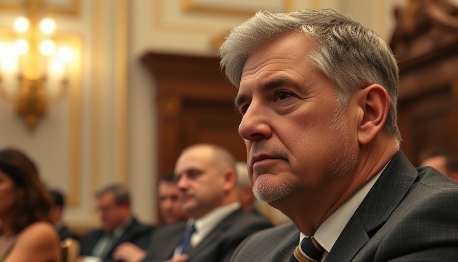 Mid-aged professional man focused in a meeting related to climate regulation repeal.