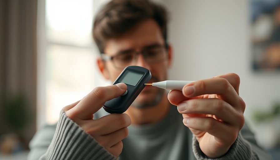 Adult testing blood sugar level indoors, Understanding Diabetes.
