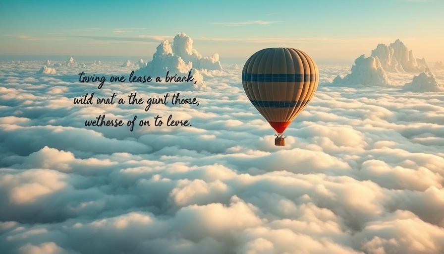 Surreal scene with cloudscape and hot air balloon, manifest money out of thin air.