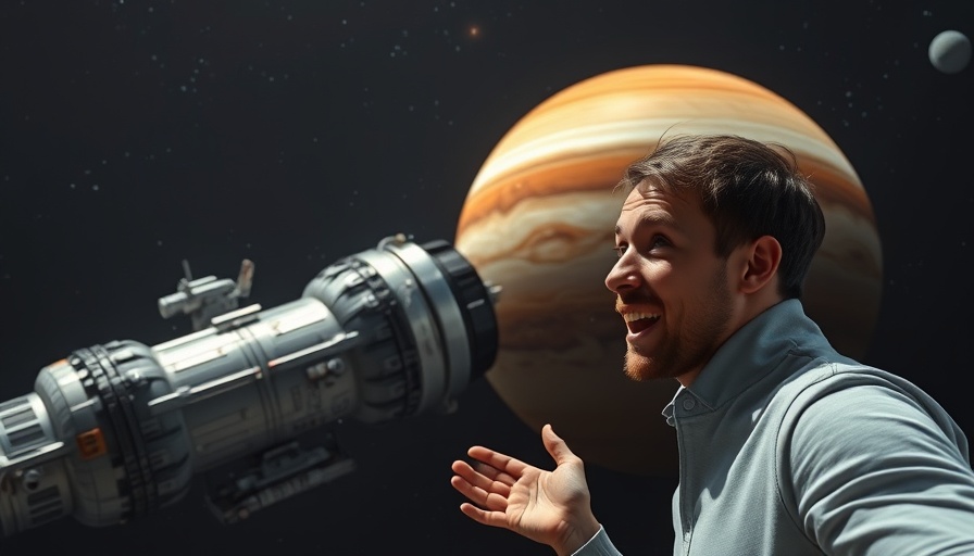 NASA Juno mission to Jupiter illustration with spacecraft and Jupiter.