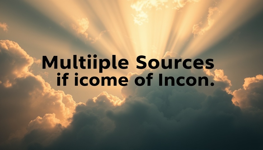 Manifest money concept with dramatic clouds and sunlight.