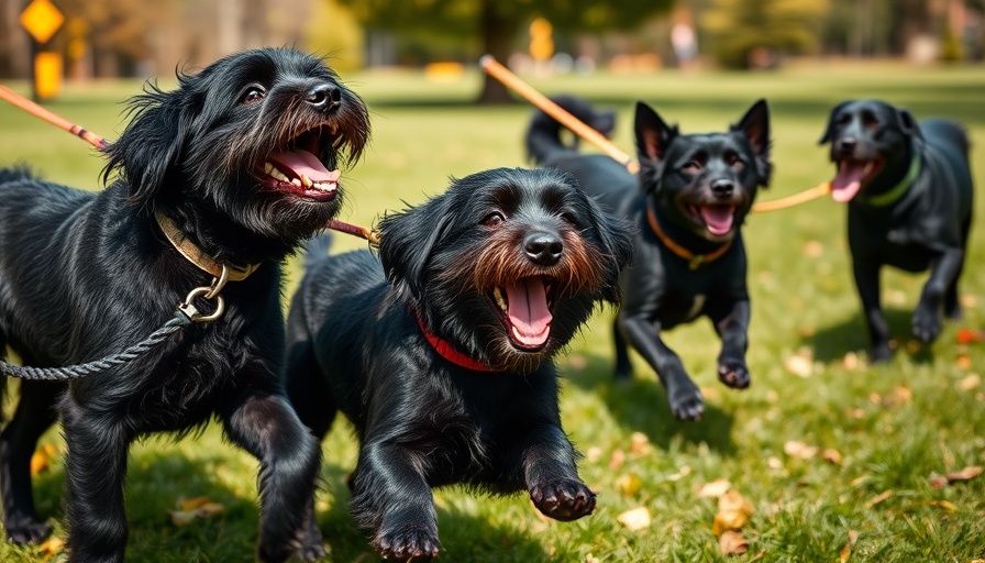 Clear the Shelters Adoption: Energetic black dogs playing outside.