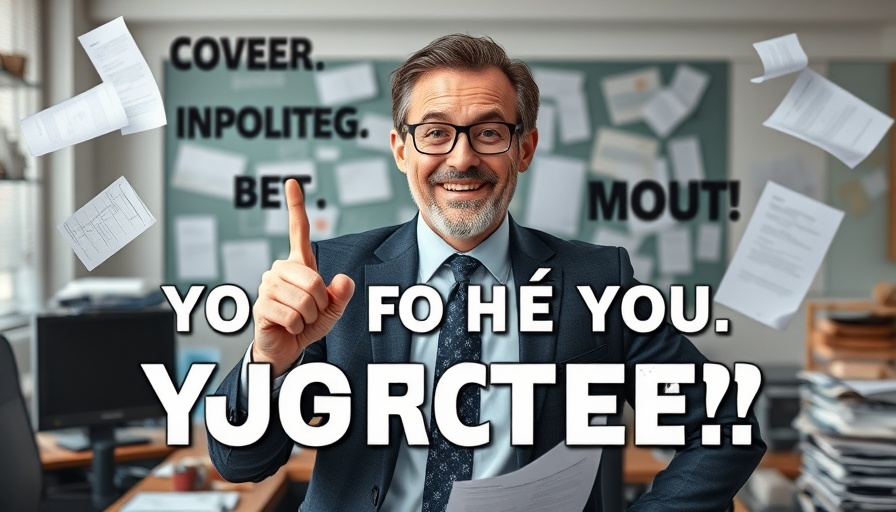 Confident man promoting focus and productivity in office setting.
