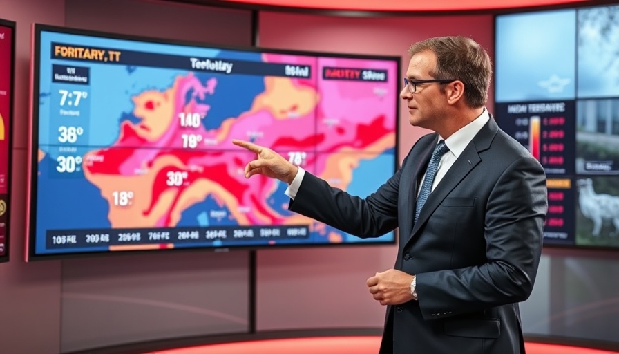 Orlando News meteorologist explaining high temperatures on weather map.