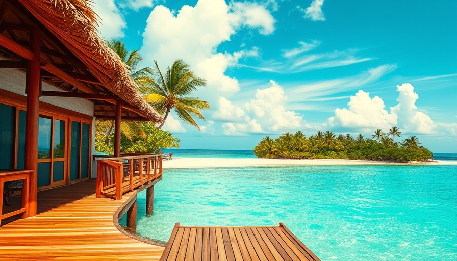 Stunning aerial view of Grace Bay with tropical villa.
