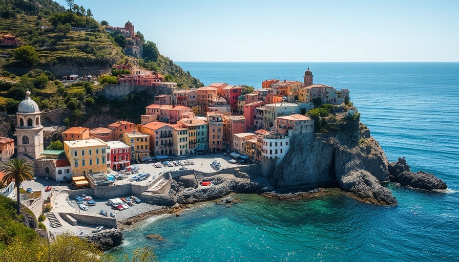 Stunning Places: Vibrant coastal village on a turquoise sea.
