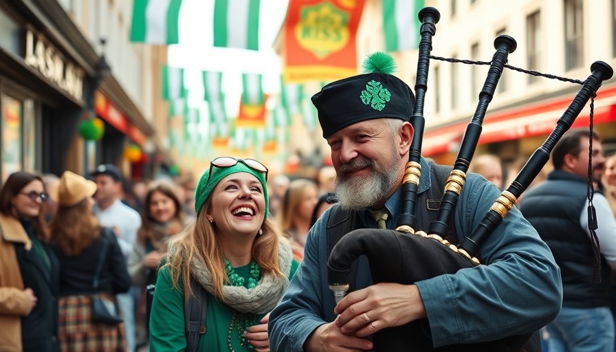 Irish Festival cultural experience with bagpipes and festive attire.