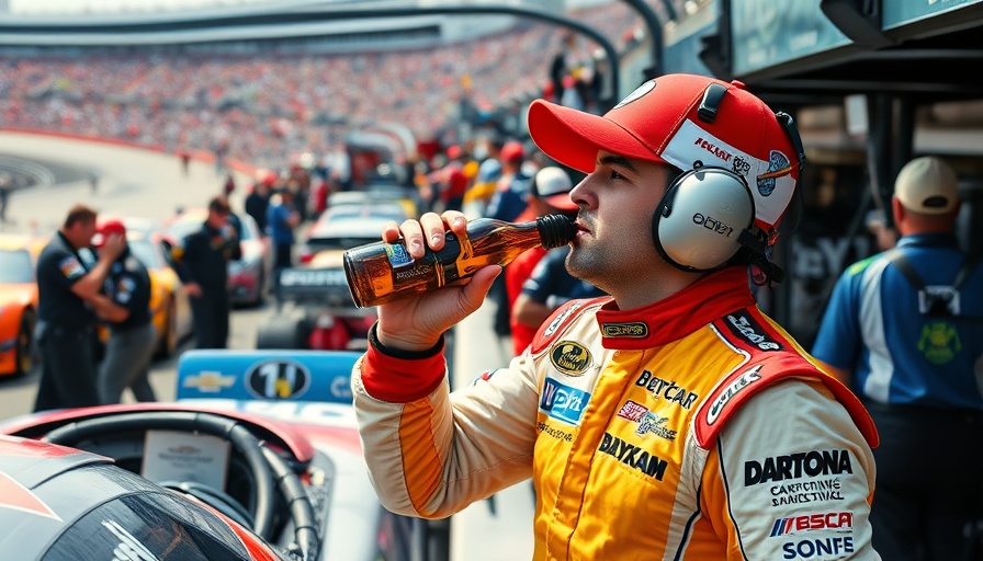 Race car driver at Daytona pit stop during Coke Zero Sugar 400.