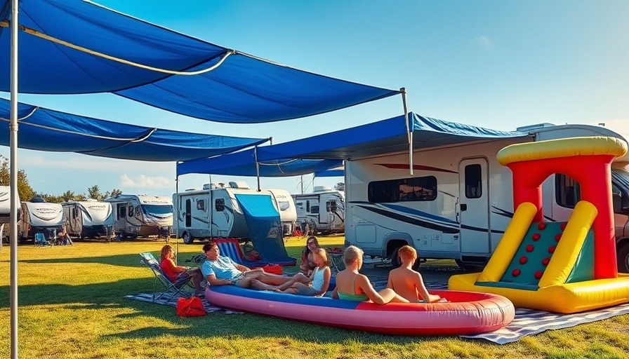 Vibrant campsite at Coke Zero Sugar 400 Daytona event.