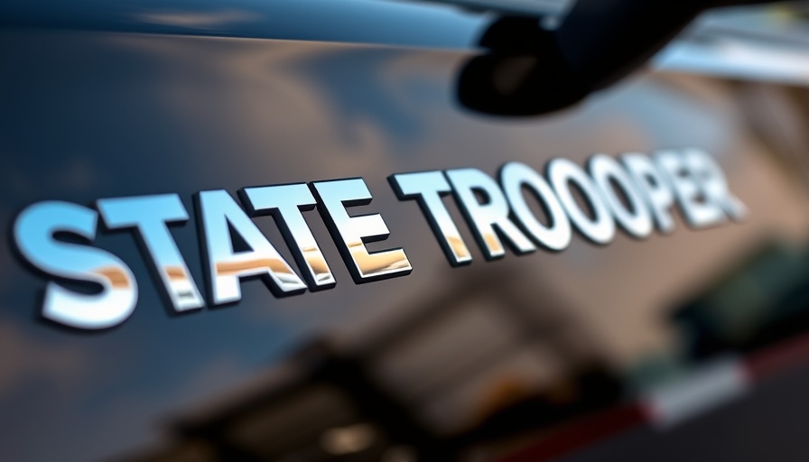 Reflective lettering on a state trooper vehicle related to fatal crash U.S. 441.