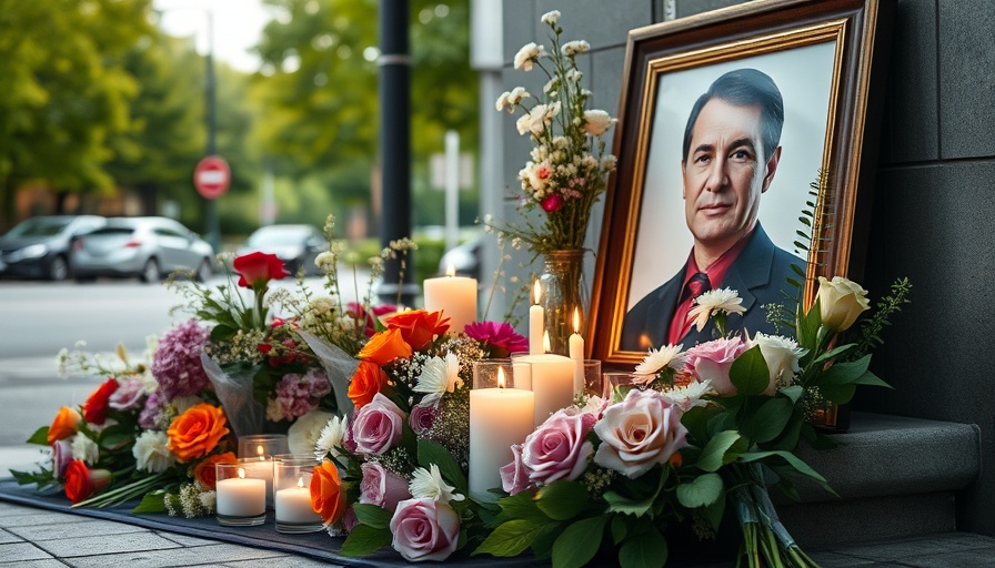 Orlando news memorial tribute with flowers and candles.