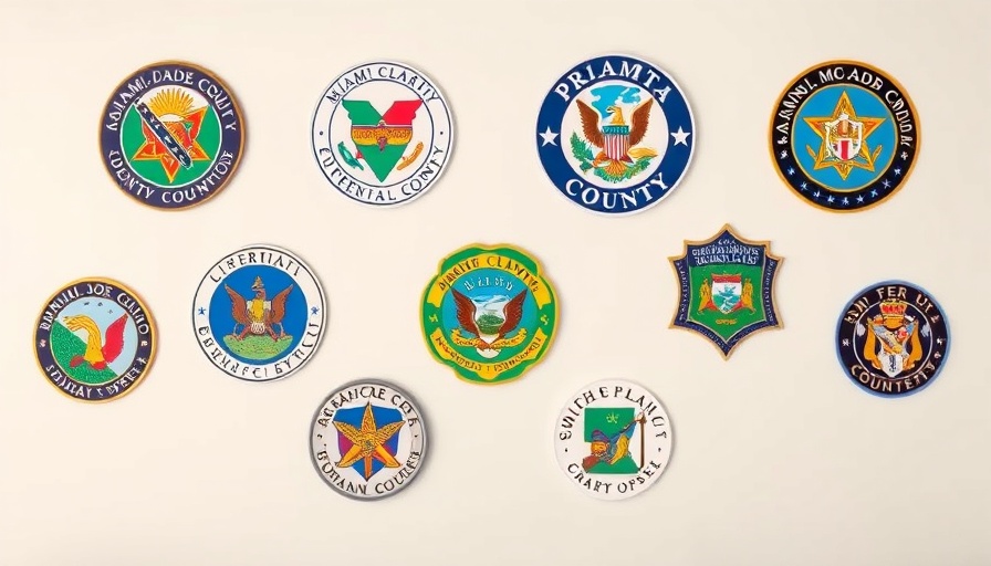 Miami-Dade County department emblems representing budget crisis.