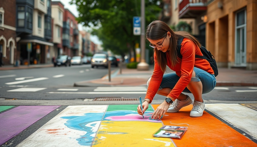 Orlando News: People painting a colorful crosswalk during the day.