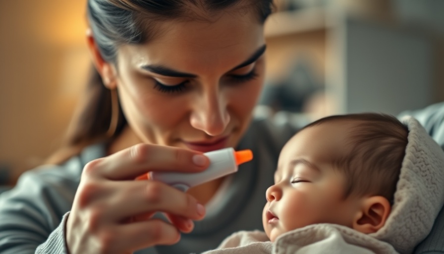 Adult checks baby with thermometer, common childhood illnesses.