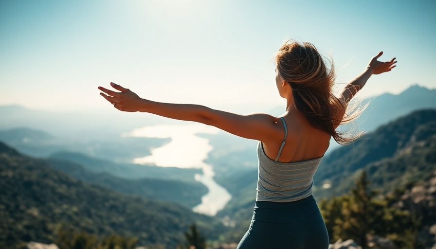 Serene woman practices yoga on mountain peak, embracing life purpose.