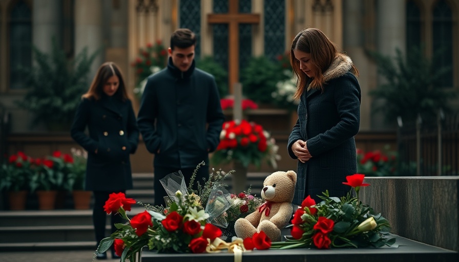 Memorial at Annunciation Catholic Church, people paying respects.