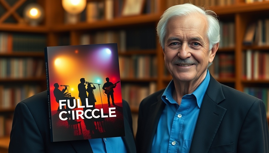 Turning PTSD into Powerful Fiction: Older man with book 'Full Circle'.