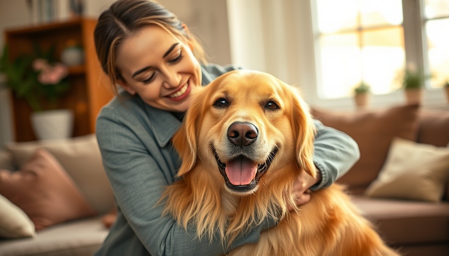 Pet owner tips: woman hugging golden retriever indoors.