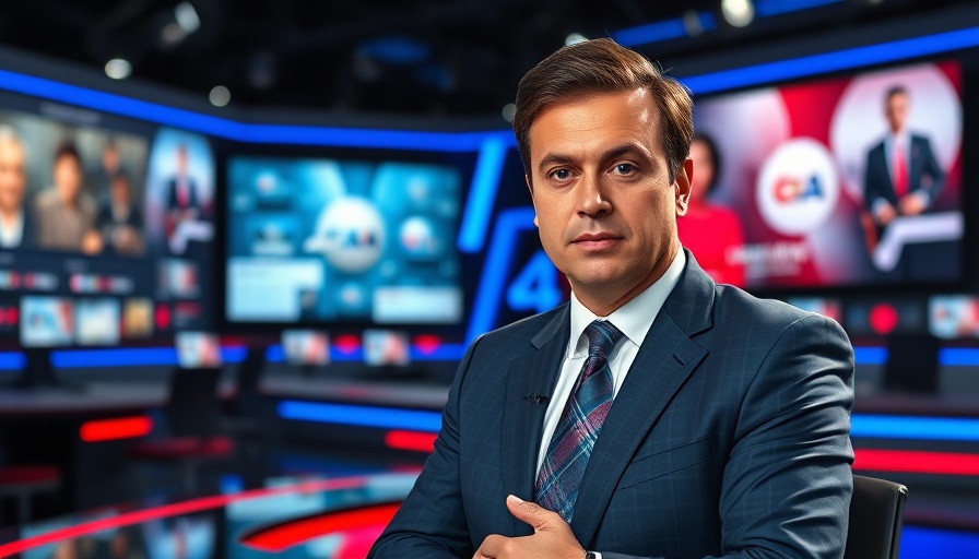 News anchor in studio reporting on firefighters detained by ICE.