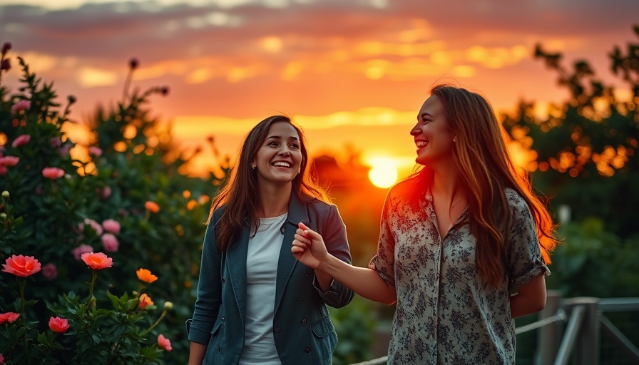 Couple holding hands under sunset, manifesting love and happiness.