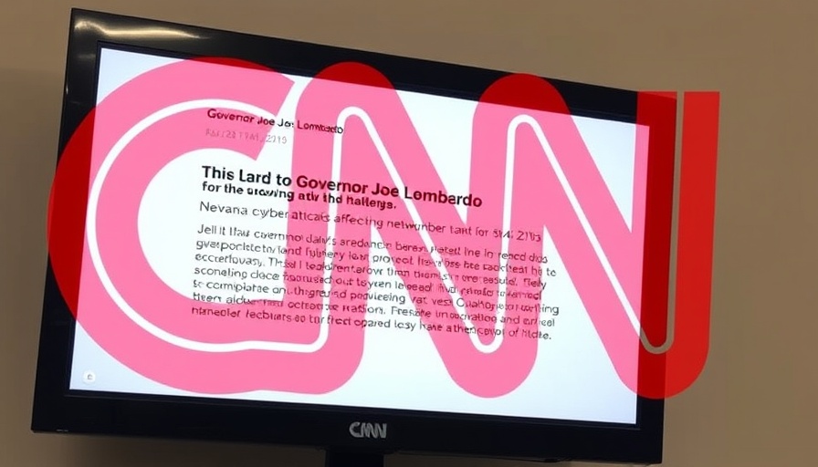Nevada cyberattack notification from Governor Joe Lombardo posted on Twitter with CNN overlay.