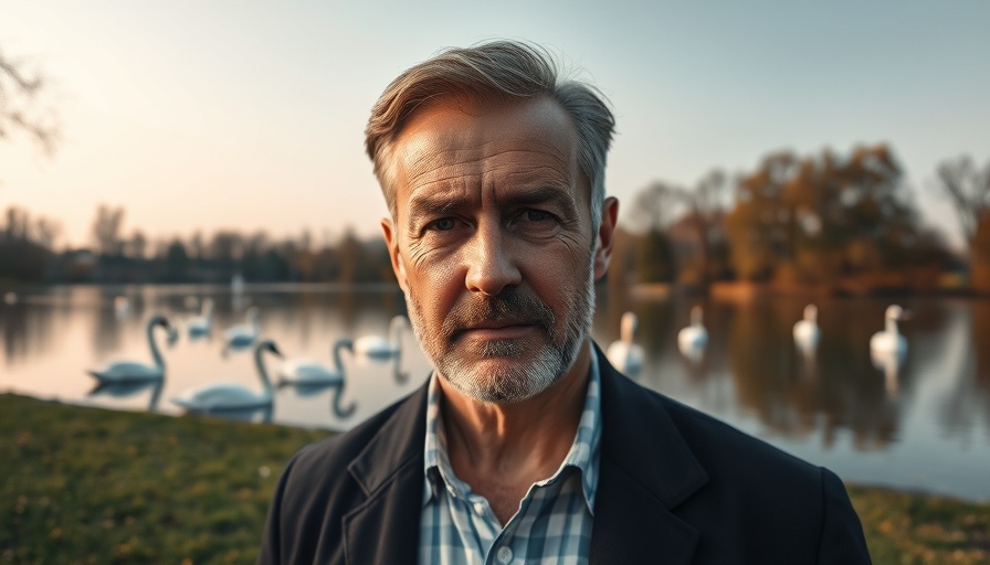 Orlando News: Mugshot overlay on lake with swans.