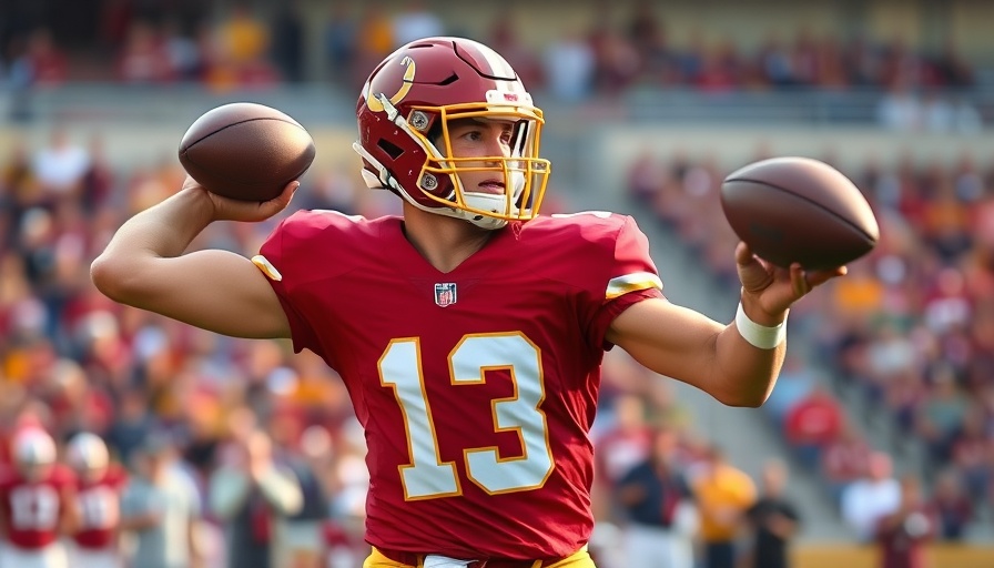 Florida State player throws pass in vibrant jersey, stadium background