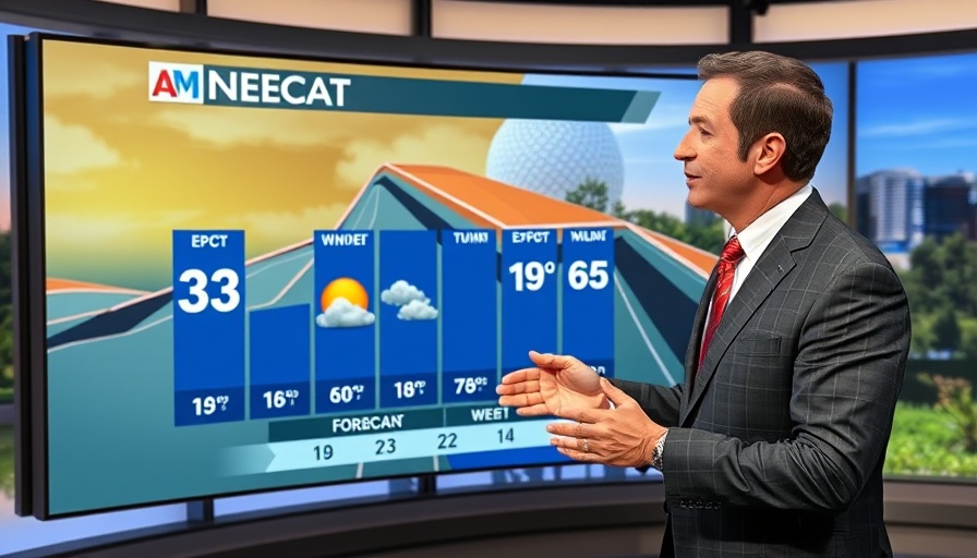 Weather Updates in Florida: Meteorologist presenting forecast for Epcot.