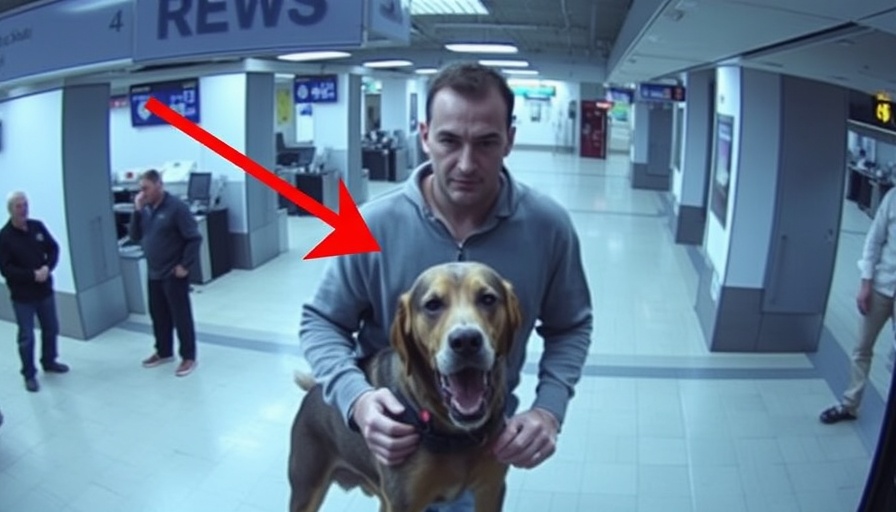 Surveillance footage of person and dog at airport, Orlando News.