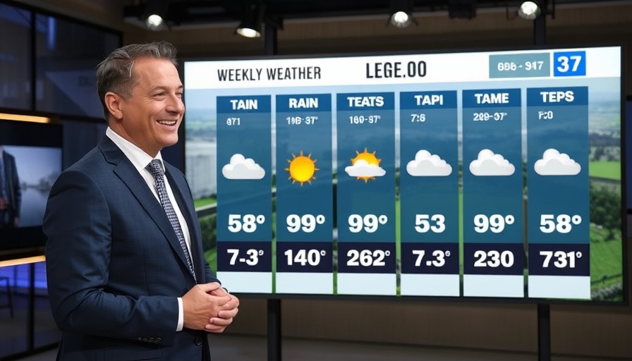 Orlando weather update showing 7-day forecast with smiling presenter.